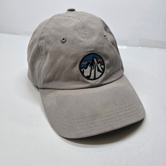 Patagonia Mountains Logo Baseball Cap Mens One Size Gray Sunset Patch Outdoor - Picture 2 of 7